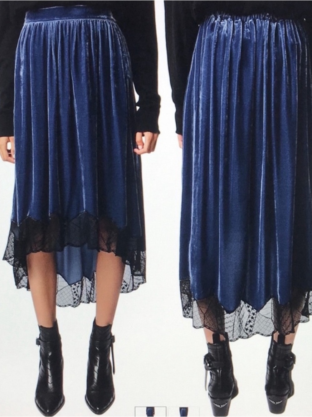 Zadig & Voltaire Joslin velvet silk-blend skirt